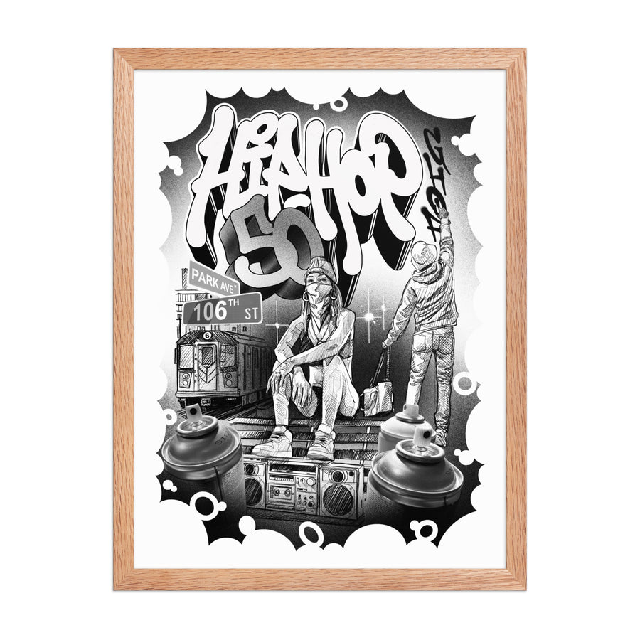 Hip Hop 50 Wood Framed PRINT